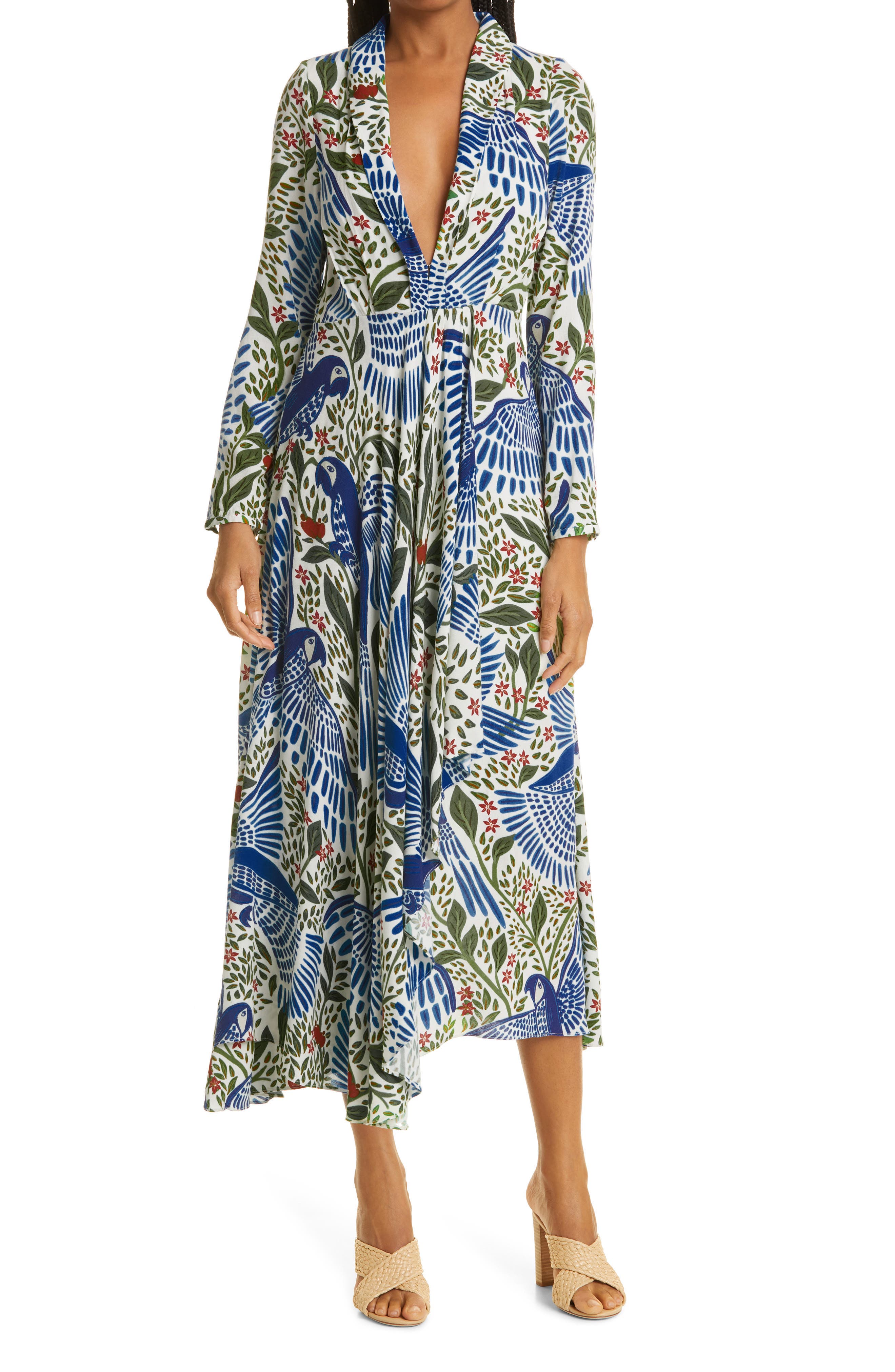 FARM Rio Macaw Flight Long Sleeve Maxi Dress | Nordstrom
